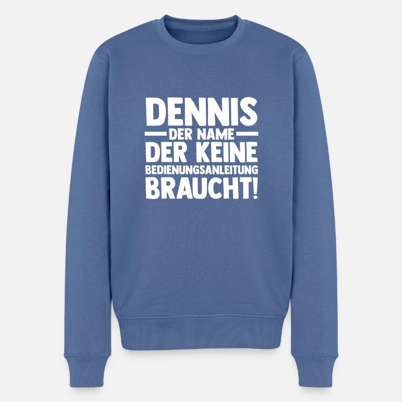 Prénom Dennis - Pull Premium bio Homme - bleu pigeon