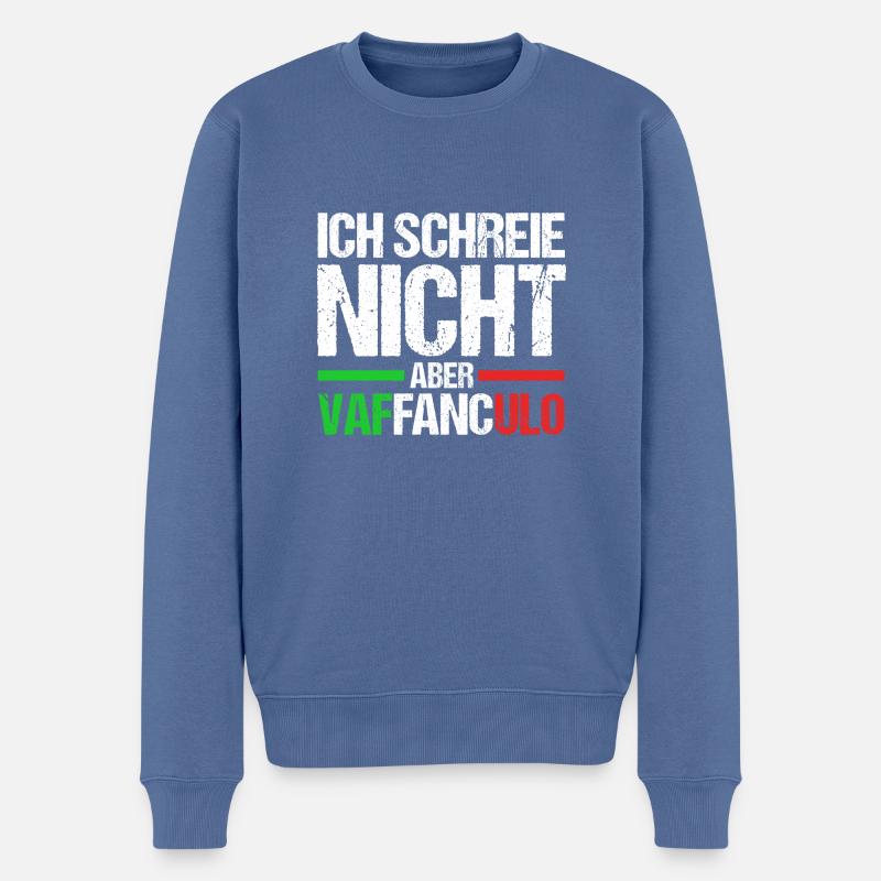Italien Italiener Vaffanculo - Männer Premium Bio Pullover - Taubenblau