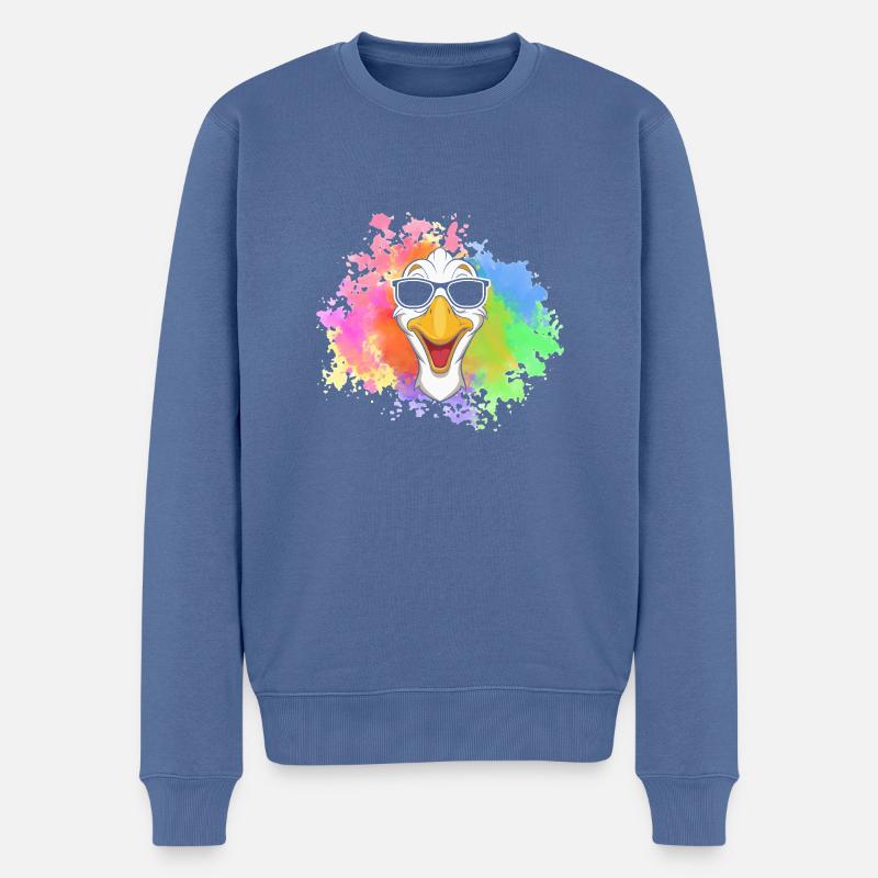 Oie - Pull Premium bio Homme - bleu pigeon