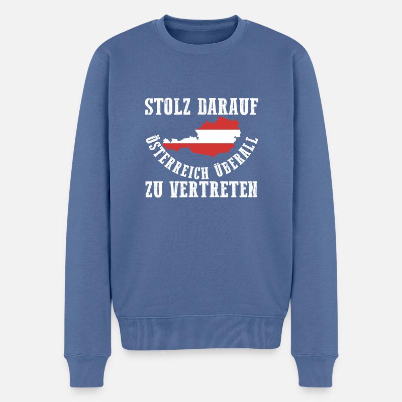 Autrichiens Autriche - Pull Premium bio Homme - bleu pigeon