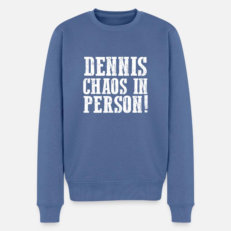 Prénom Dennis - Pull Premium bio Homme - bleu pigeon