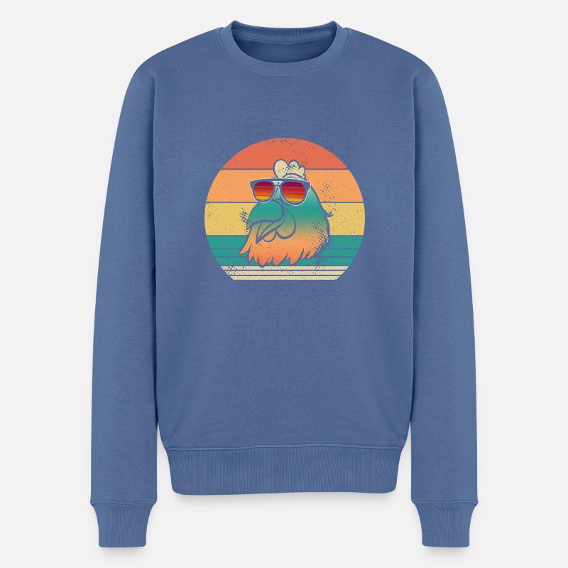 Hühner Henne - Männer Premium Bio Pullover - Taubenblau