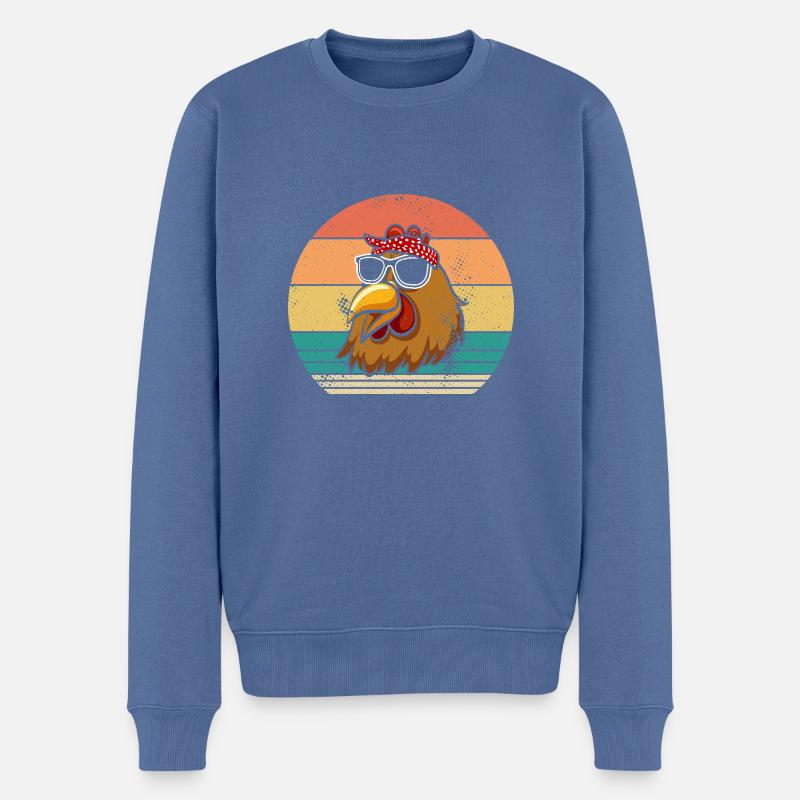 Hühner Henne - Männer Premium Bio Pullover - Taubenblau