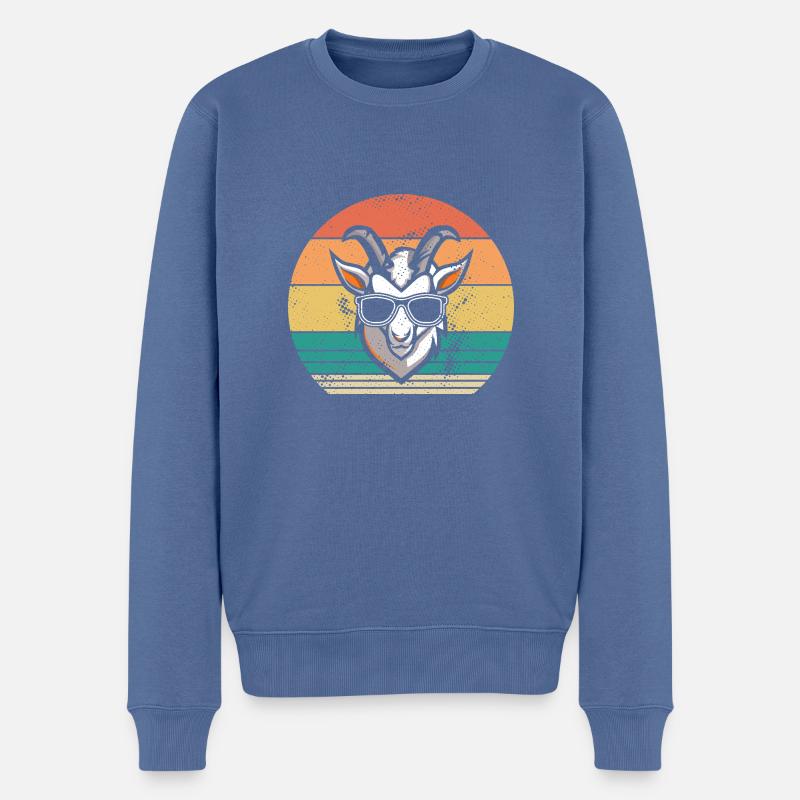 Ziegen - Männer Premium Bio Pullover - Taubenblau