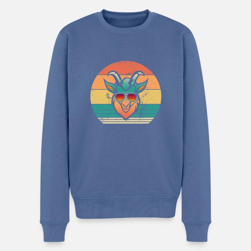 Chèvres - Pull Premium bio Homme - bleu pigeon