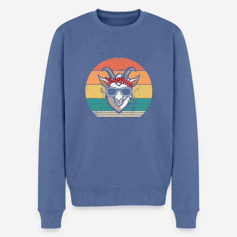 Ziegen - Männer Premium Bio Pullover - Taubenblau