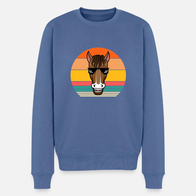 Monter à cheval - Pull Premium bio Homme - bleu pigeon