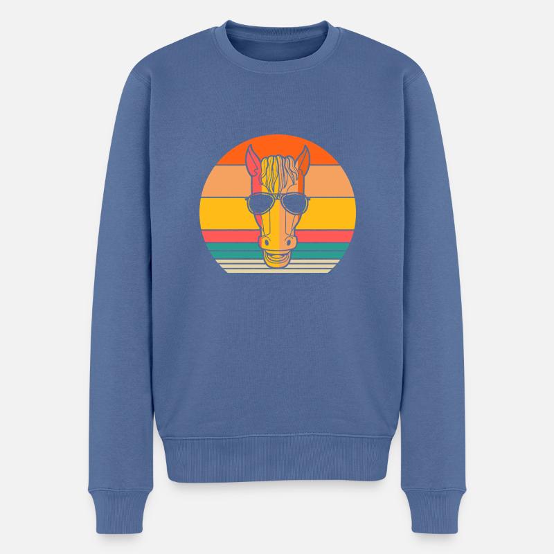 Monter à cheval - Pull Premium bio Homme - bleu pigeon