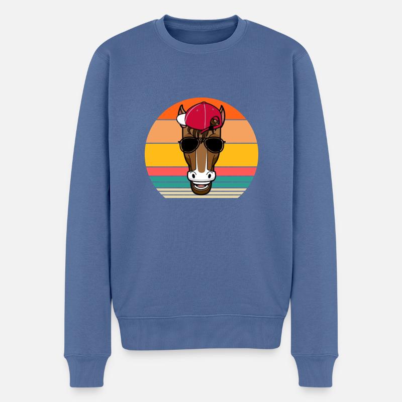 Monter à cheval - Pull Premium bio Homme - bleu pigeon