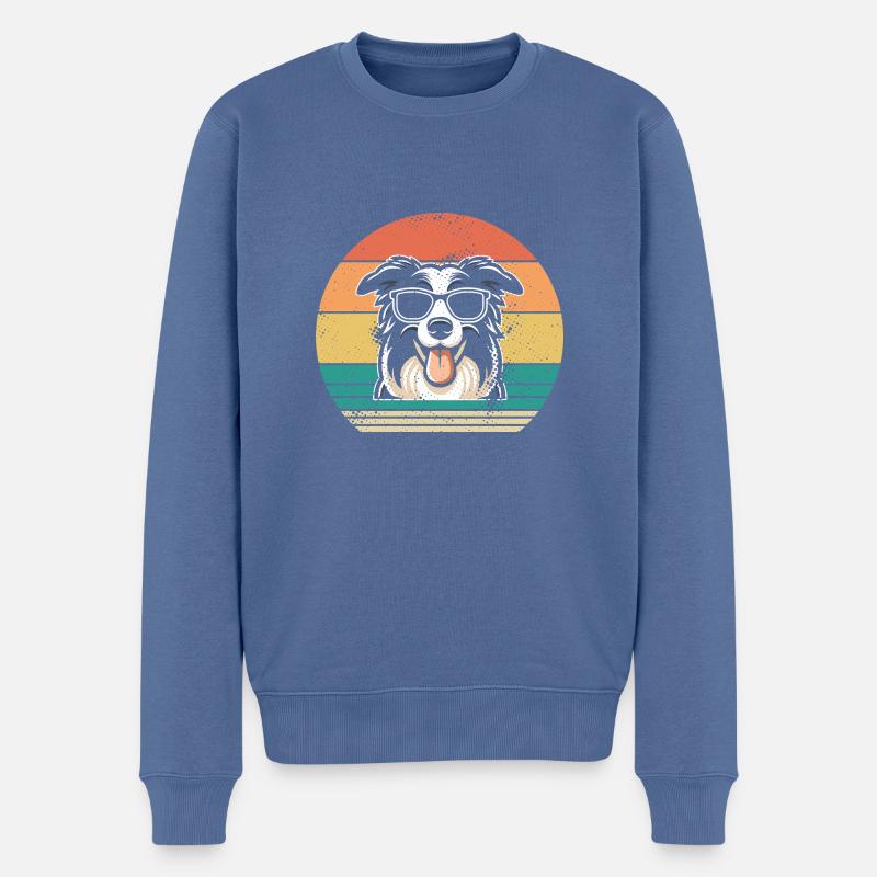 Border Collie - Männer Premium Bio Pullover - Taubenblau