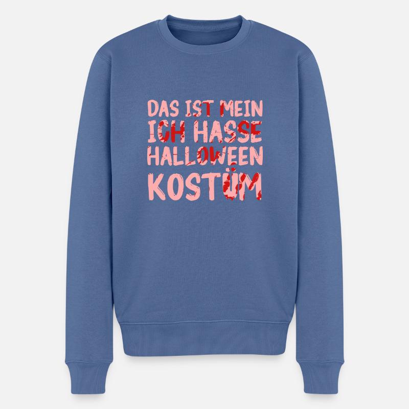 Ich Hasse Halloween Kostüm - Männer Premium Bio Pullover - Taubenblau