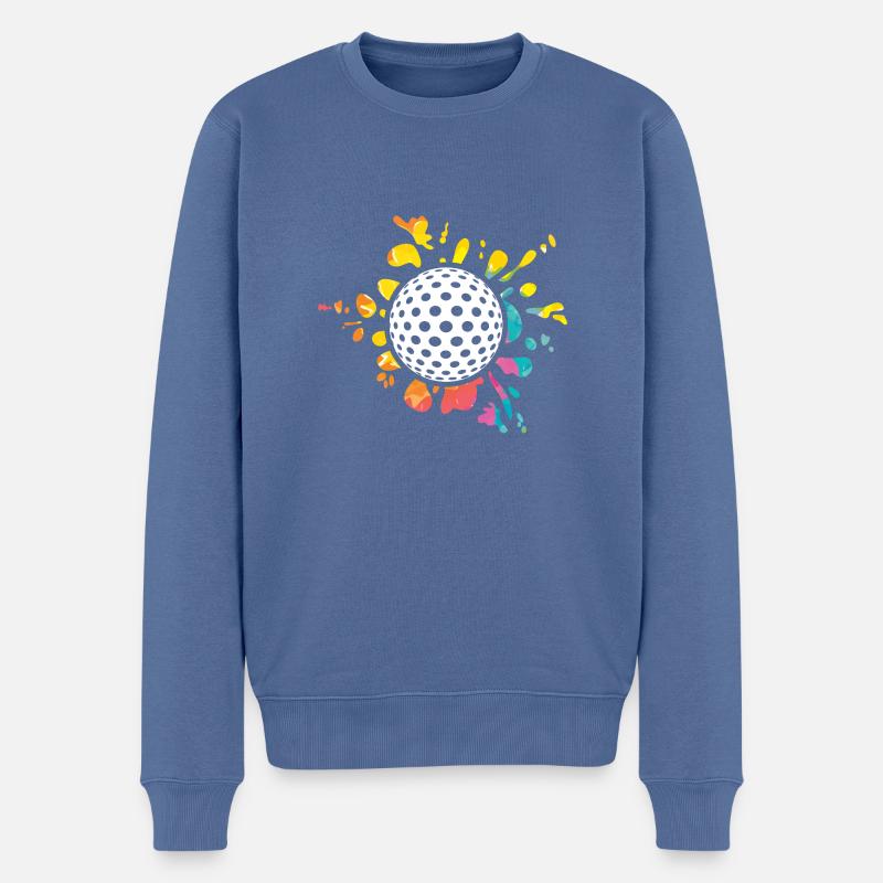 Golfspieler Golf - Männer Premium Bio Pullover - Taubenblau