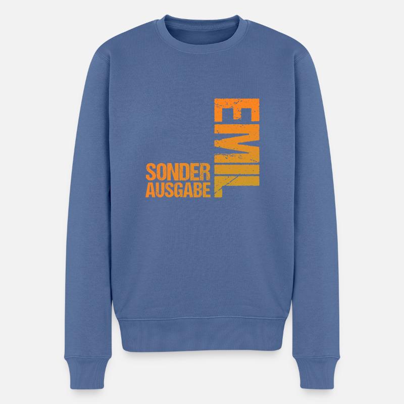 Emil - Männer Premium Bio Pullover - Taubenblau