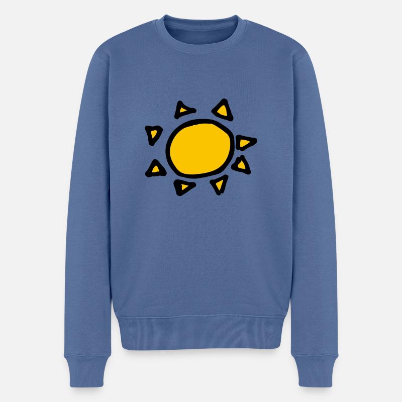 Sonne - Männer Premium Bio Pullover - Taubenblau