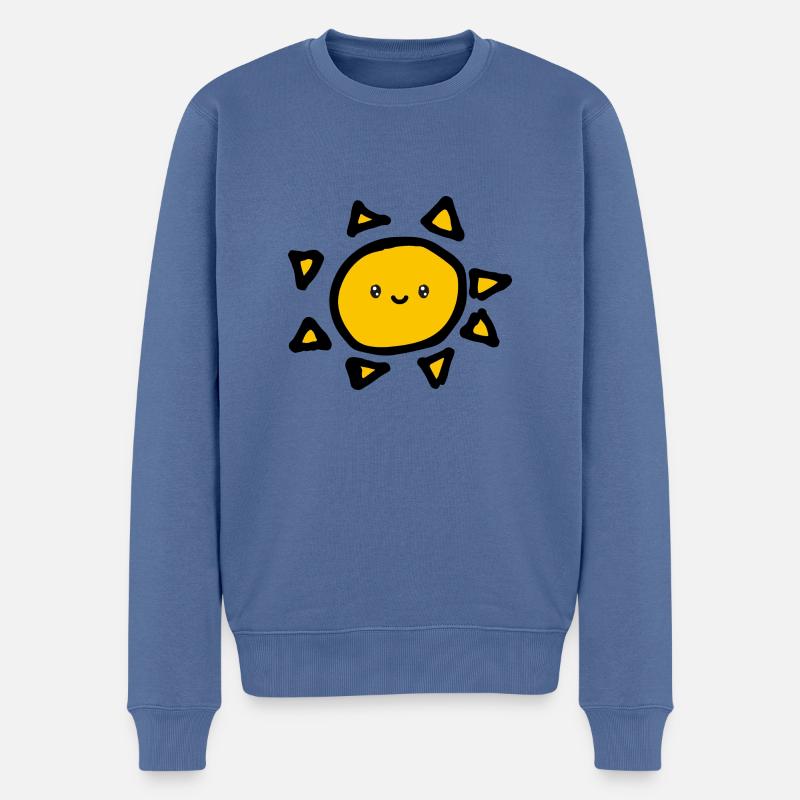 Sonne - Männer Premium Bio Pullover - Taubenblau