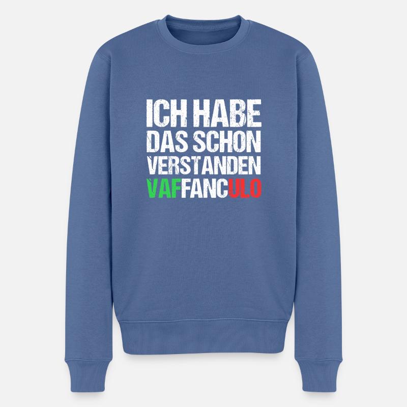 Italie Italien Vaffanculo - Pull Premium bio Homme - bleu pigeon
