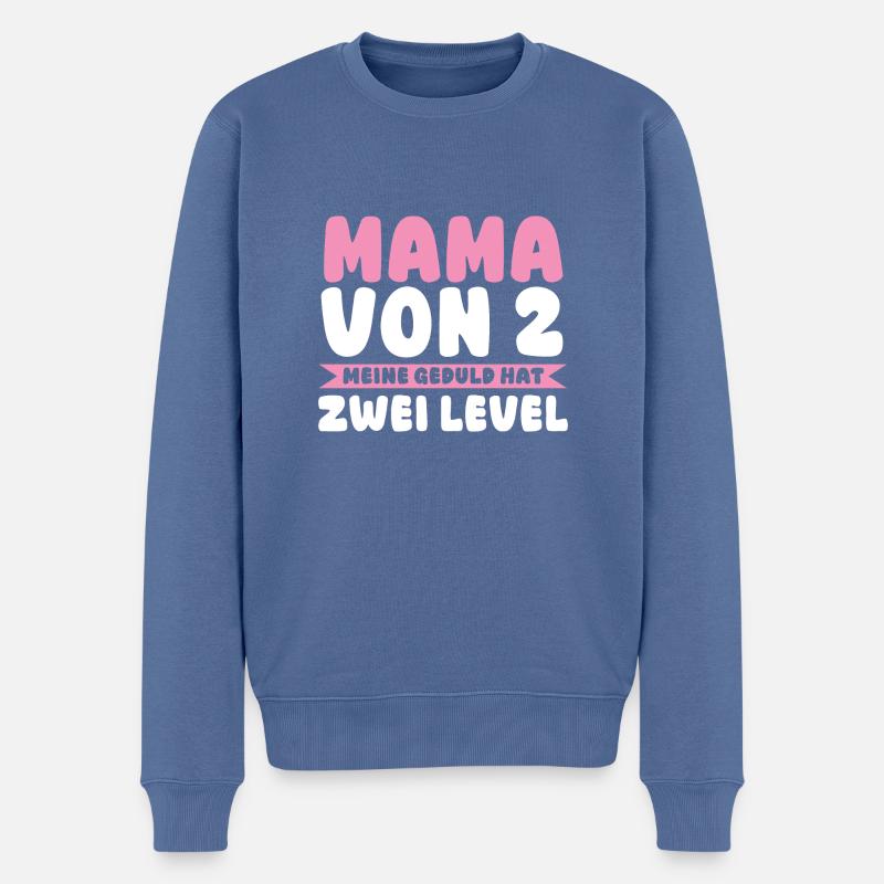 Maman de 2 enfants - Pull Premium bio Homme - bleu pigeon