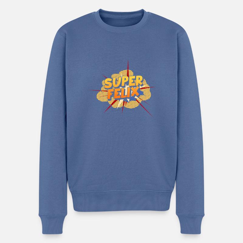 Felix - Männer Premium Bio Pullover - Taubenblau