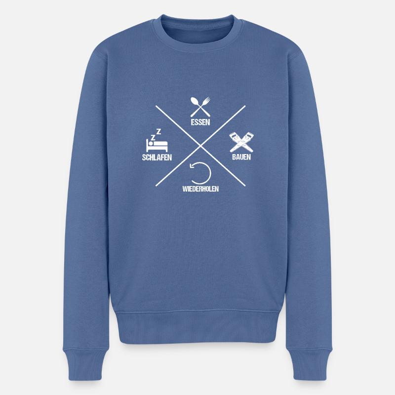 Zimmermann Zimmerer - Männer Premium Bio Pullover - Taubenblau