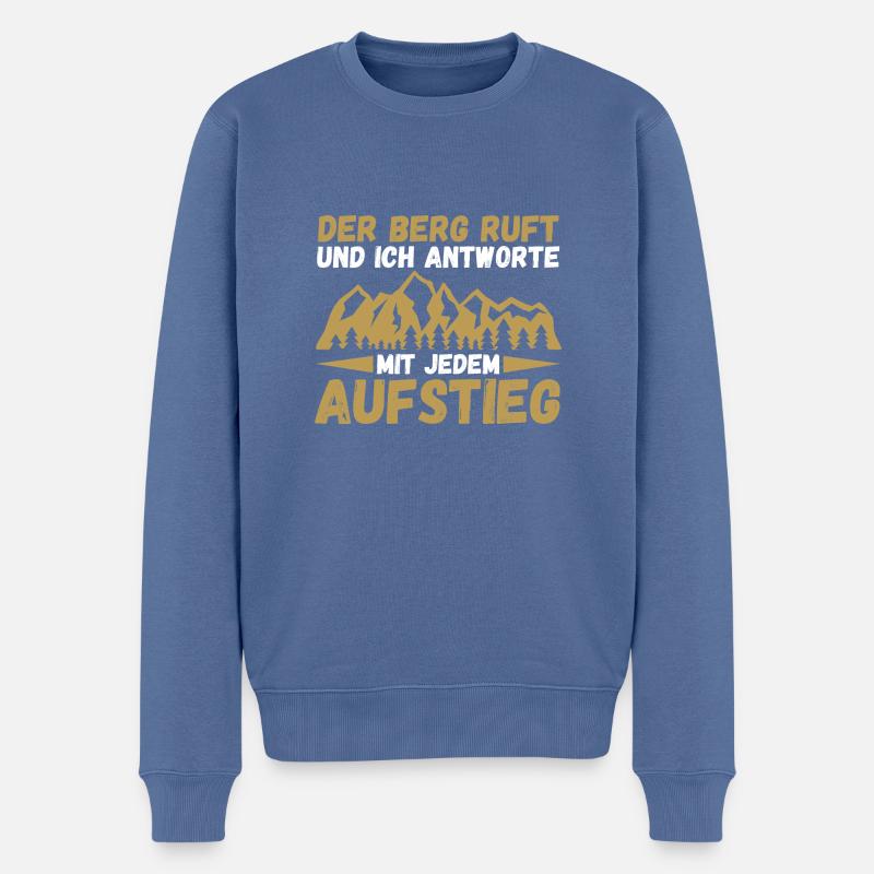 Bergsteiger Wandern Wanderer Klettern Bergsteigen - Männer Premium Bio Pullover - Taubenblau