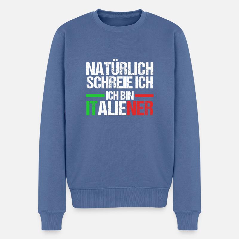 Italie Italien Vaffanculo - Pull Premium bio Homme - bleu pigeon
