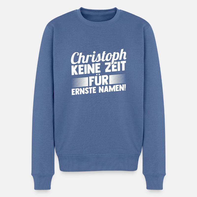 Prénom Chris Christoph - Pull Premium bio Homme - bleu pigeon