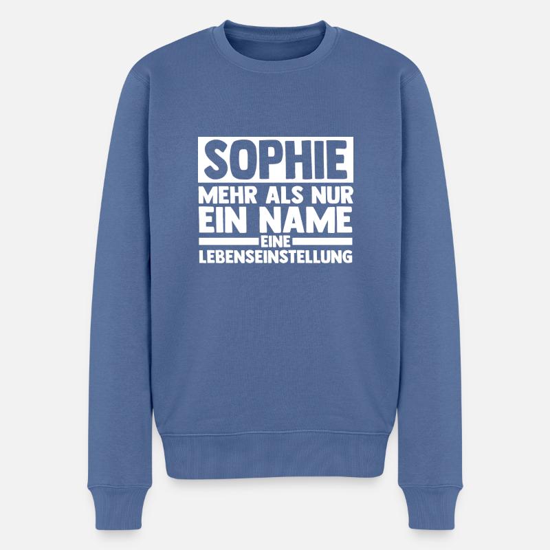 Prénom Sophie - Pull Premium bio Homme - bleu pigeon