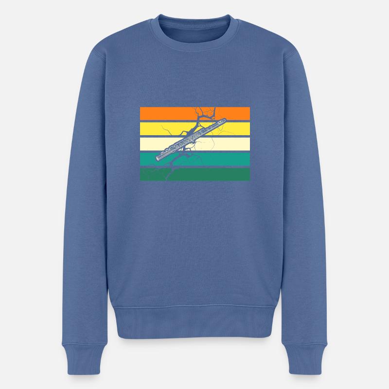 Flötist Querflöte - Männer Premium Bio Pullover - Taubenblau