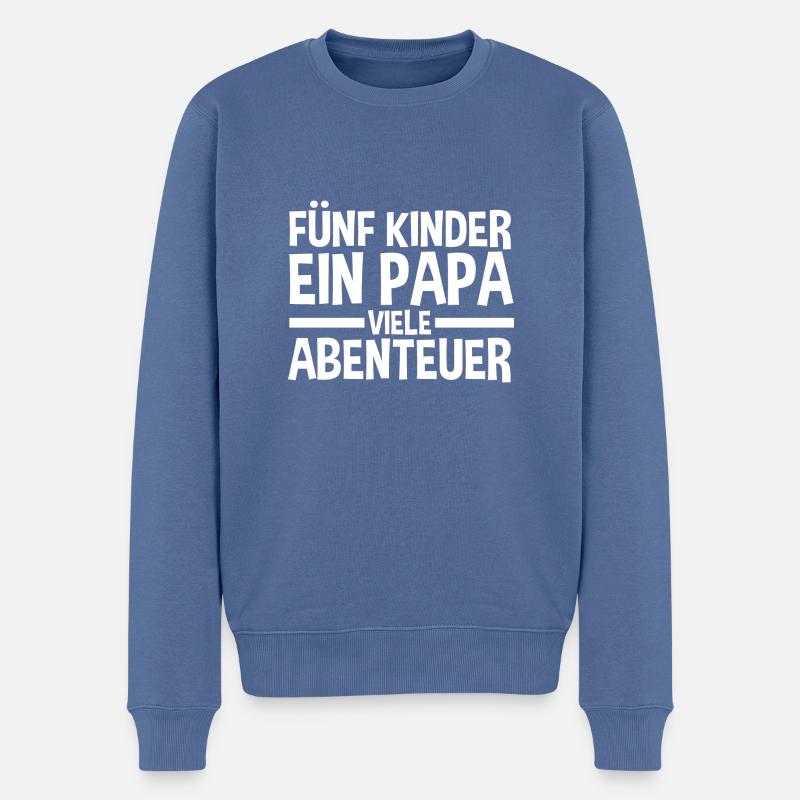 Papa de 5 enfants - Pull Premium bio Homme - bleu pigeon