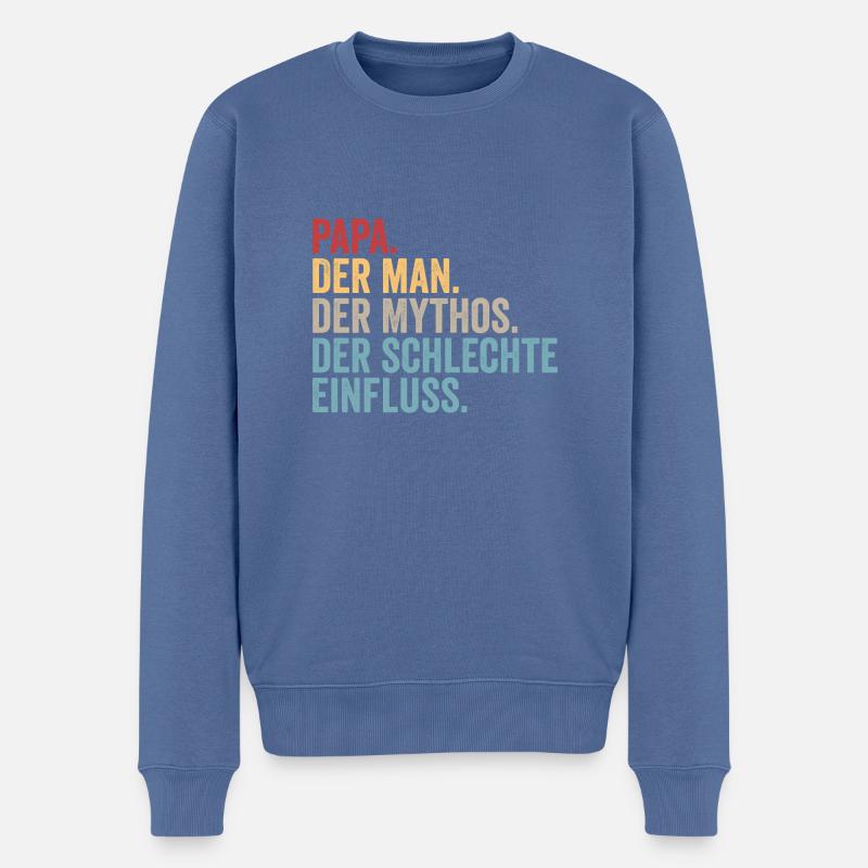 Vater Papa - Männer Premium Bio Pullover - Taubenblau