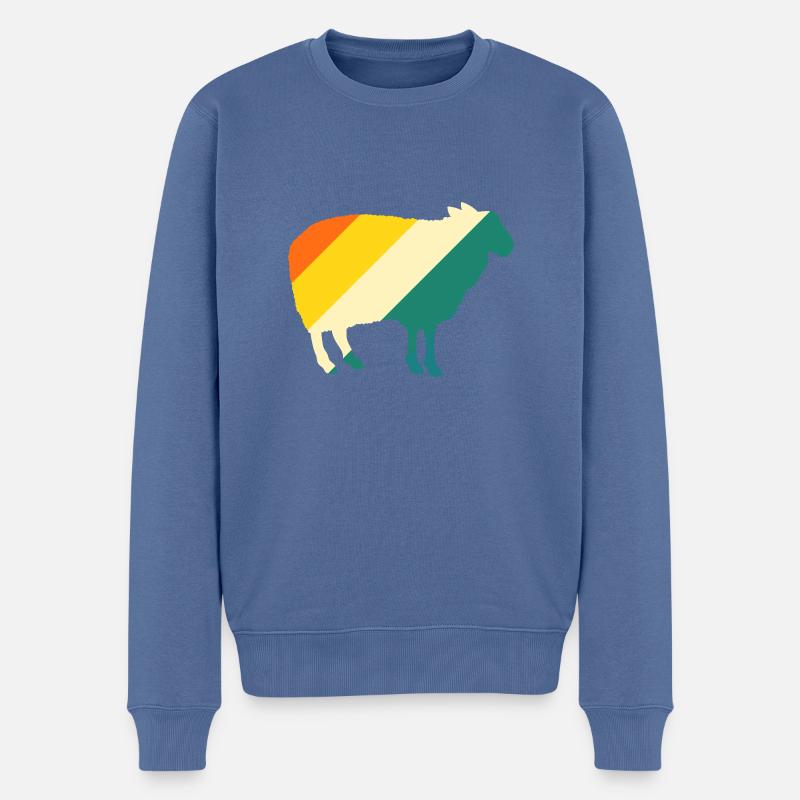 Schäfer Schaf - Männer Premium Bio Pullover - Taubenblau