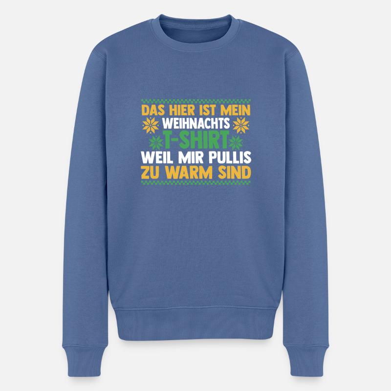 Père Noël Noël laid Noël - Pull Premium bio Homme - bleu pigeon