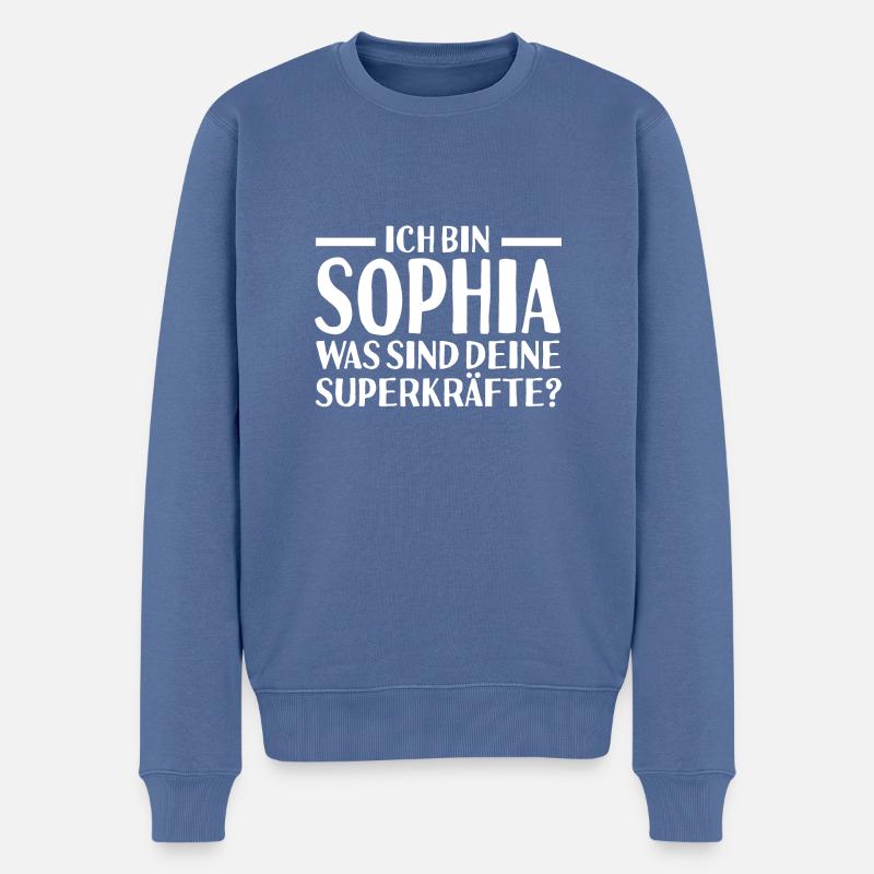 Vorname Sophia - Männer Premium Bio Pullover - Taubenblau