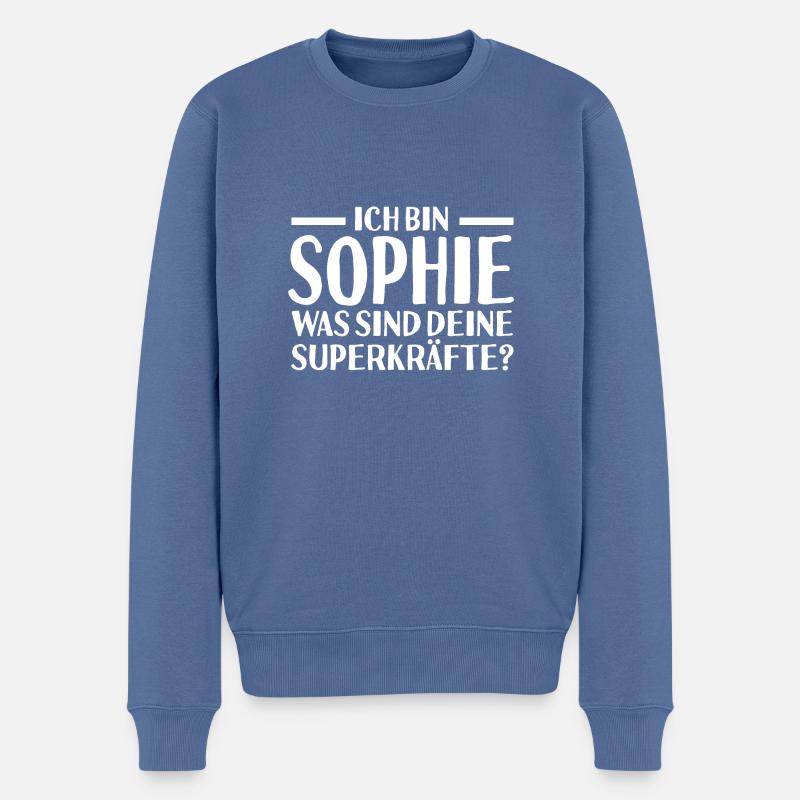 Vorname Sophie - Männer Premium Bio Pullover - Taubenblau