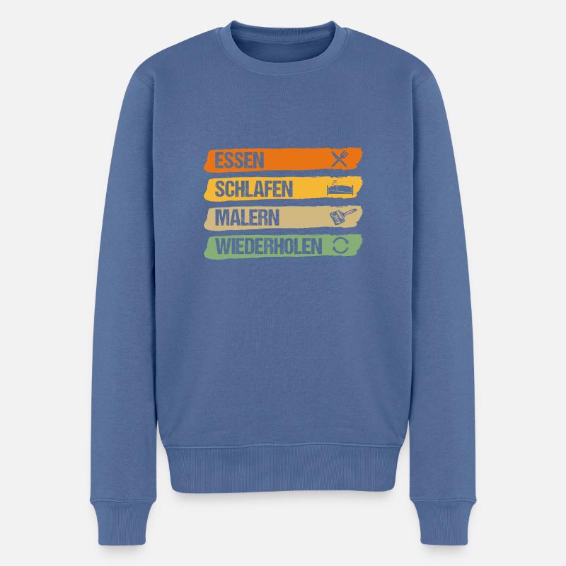 Maître Peintre Compagnon Peintre - Pull Premium bio Homme - bleu pigeon