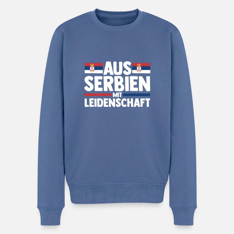 Serbe Serbe Serbie - Pull Premium bio Homme - bleu pigeon