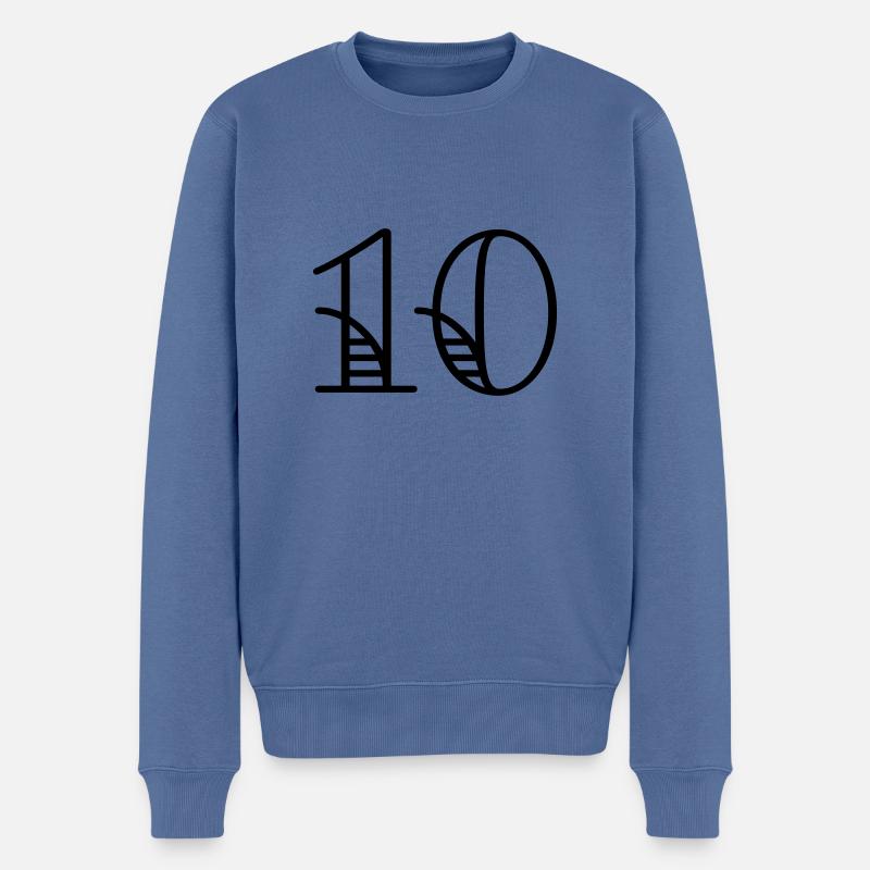 Dix - Pull Premium bio Homme - bleu pigeon