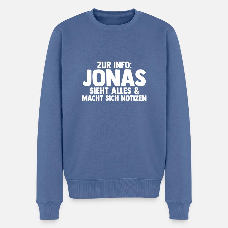 Jonas - Pull Premium bio Homme - bleu pigeon