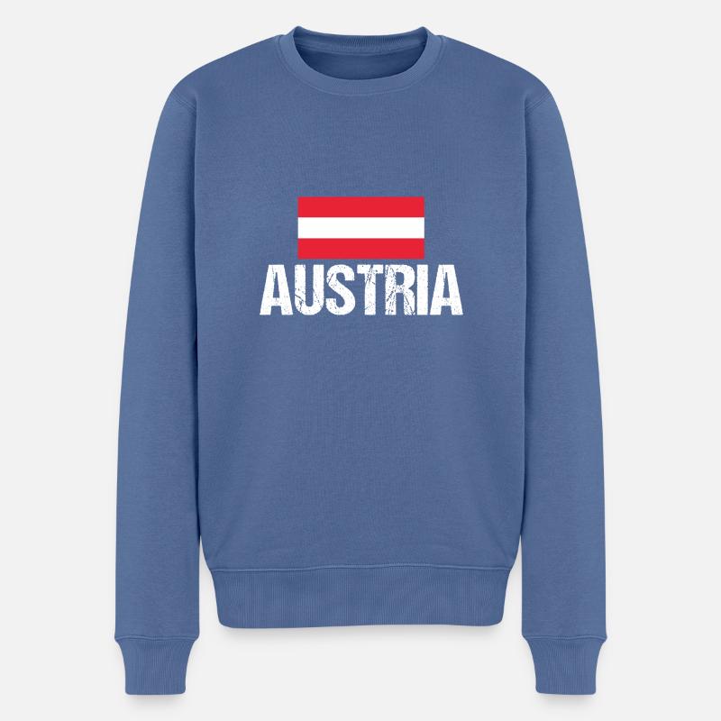 Österreicher Österreich - Männer Premium Bio Pullover - Taubenblau