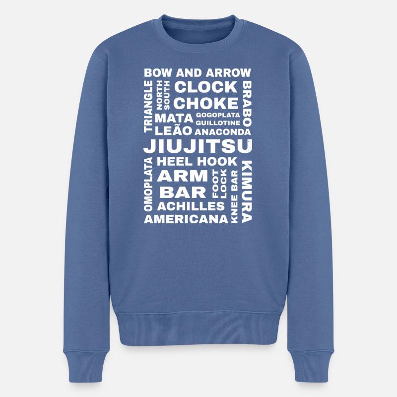 BJJ Jiu Jitsu - Pull Premium bio Homme - bleu pigeon