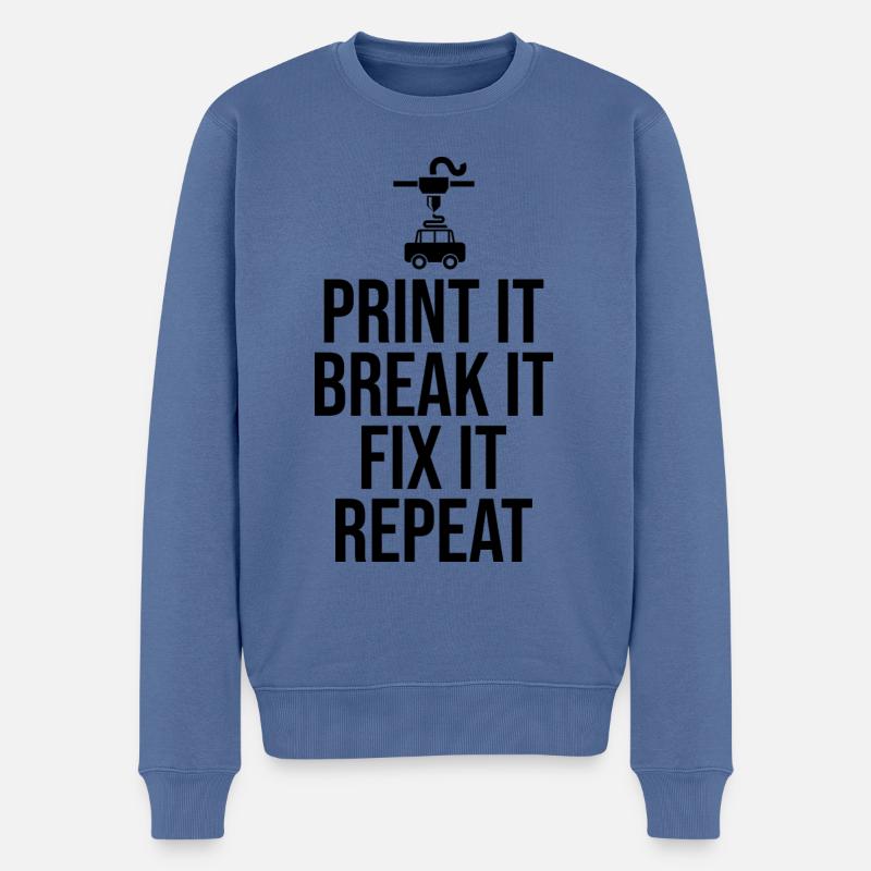 Imprimante 3D Impression 3D - Pull Premium bio Homme - bleu pigeon