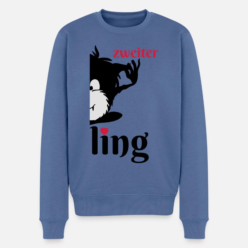 Monster Smuffel zweiter Zwilling geteilt - Männer Premium Bio Pullover - Taubenblau