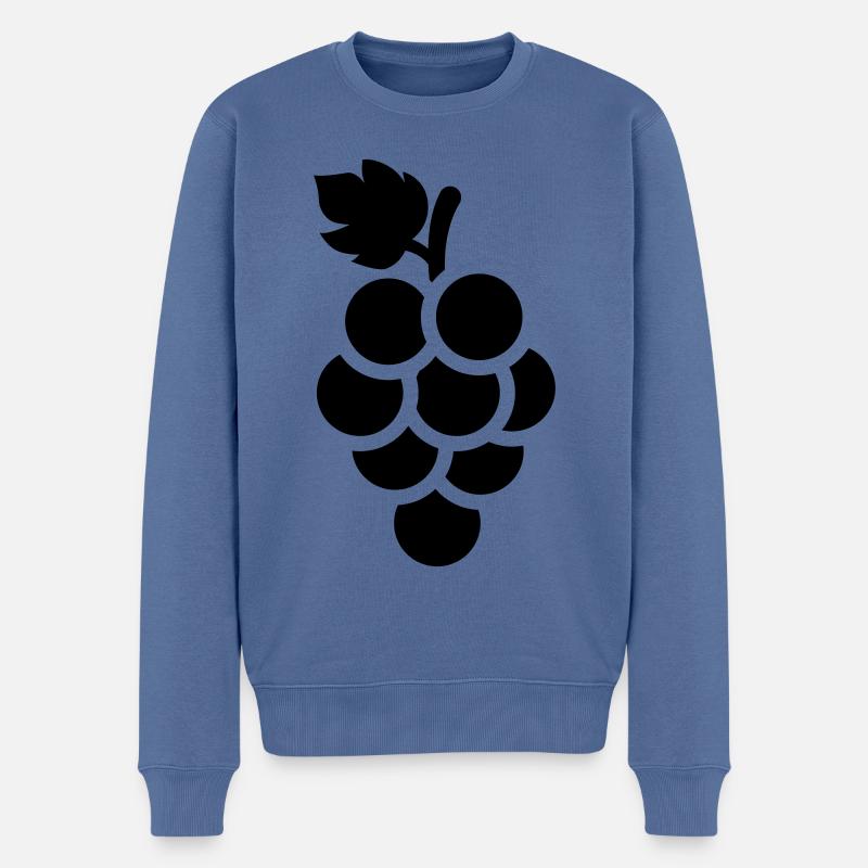 raisins - Pull Premium bio Homme - bleu pigeon
