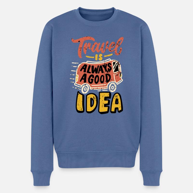 Reisen - Männer Premium Bio Pullover - Taubenblau