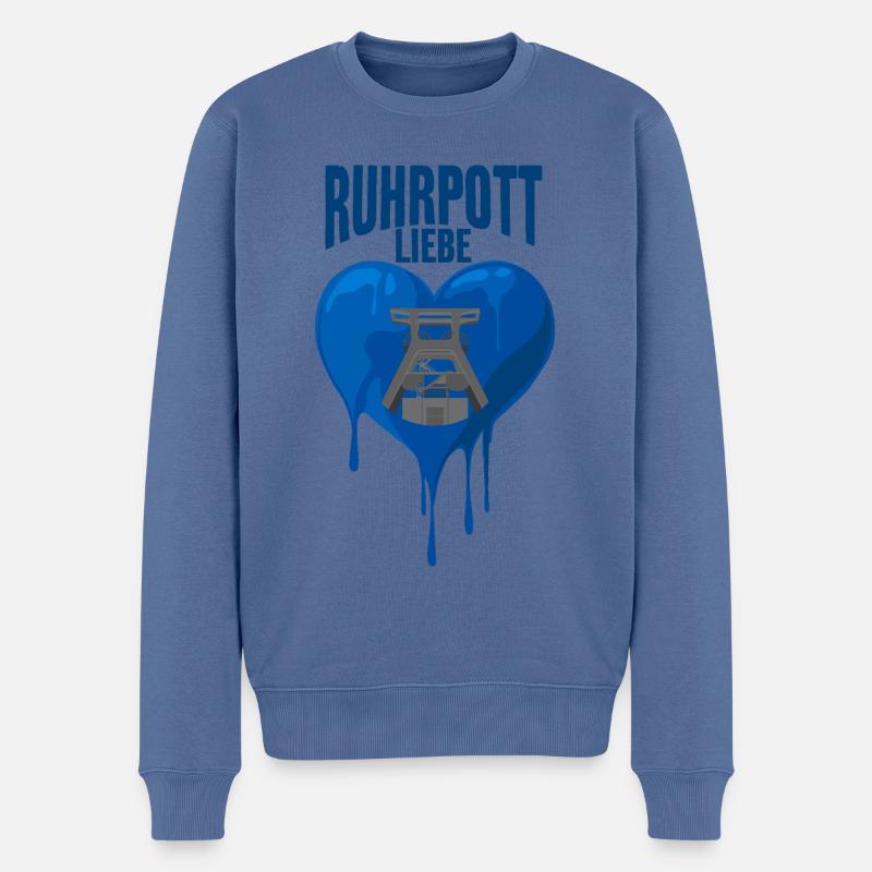 RUHRPOTT LIEBE RUHRGEBIET POTT ZECHE - Männer Premium Bio Pullover - Taubenblau