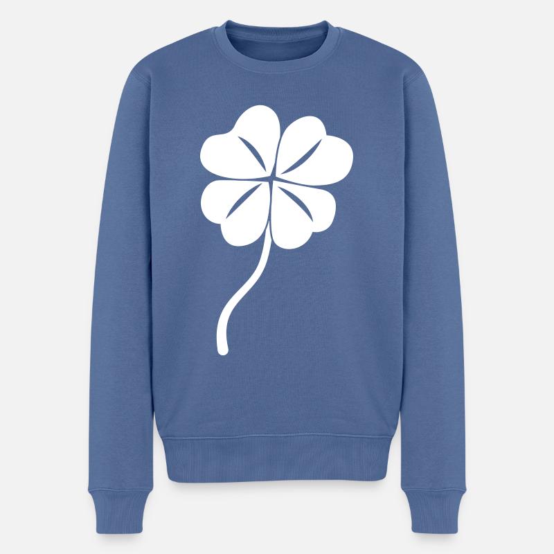 La chance de Cloverleaf - Pull Premium bio Homme - bleu pigeon
