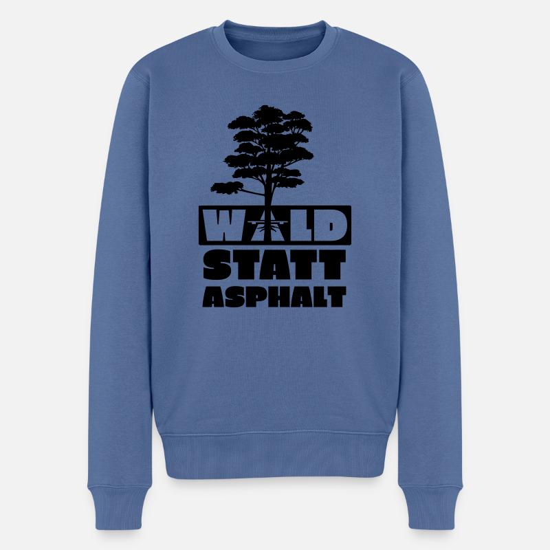 Forêt au lieu d’asphalte ! - Pull Premium bio Homme - bleu pigeon