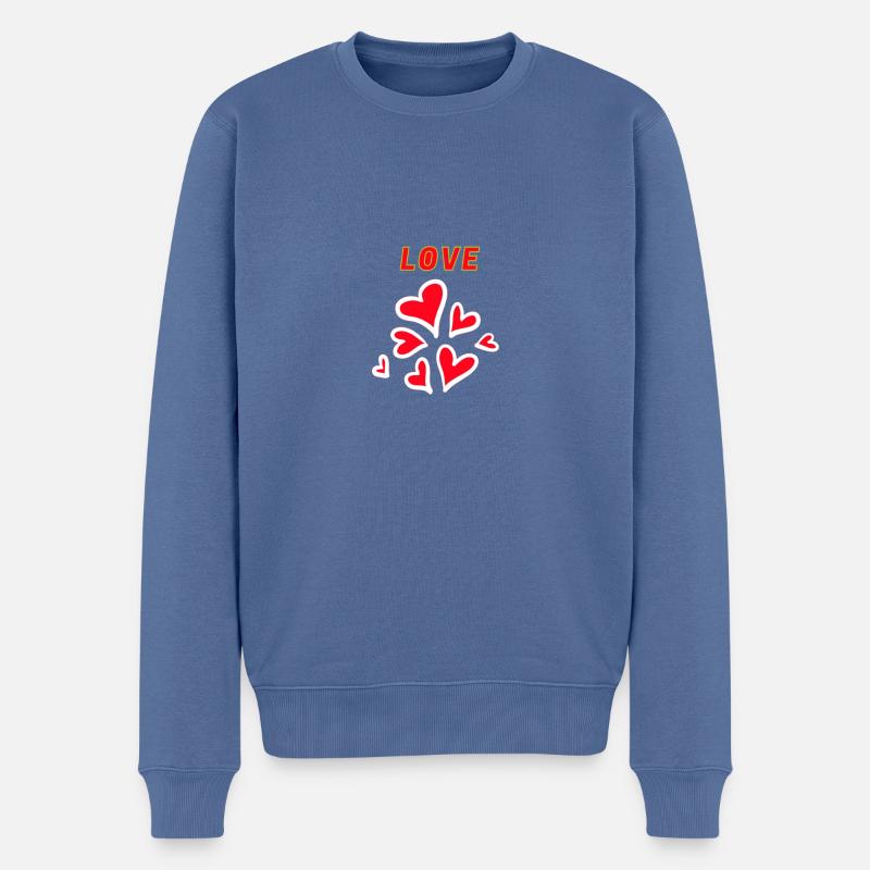 Liebe - Liebesparade - Männer Premium Bio Pullover - Taubenblau