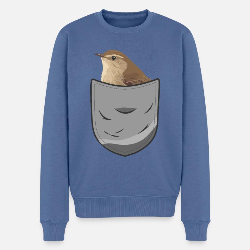 Troglodyte oiseau - Pull Premium bio Homme - bleu pigeon