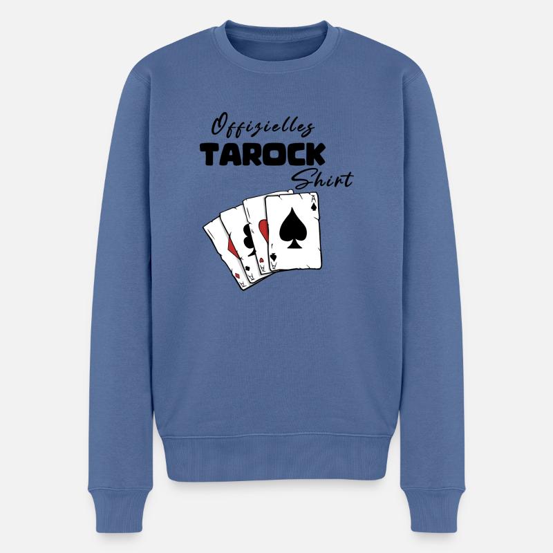 Tarock Offizielles Shirt - Männer Premium Bio Pullover - Taubenblau
